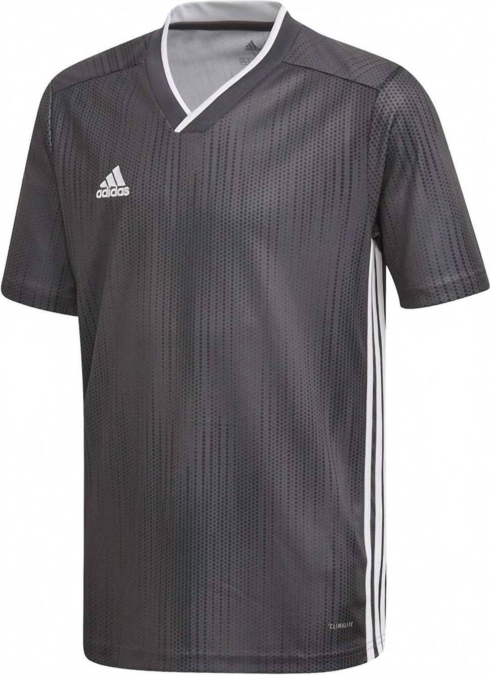 NEW ADIDAS boys' tiro 19 jersey in solid/gray/white